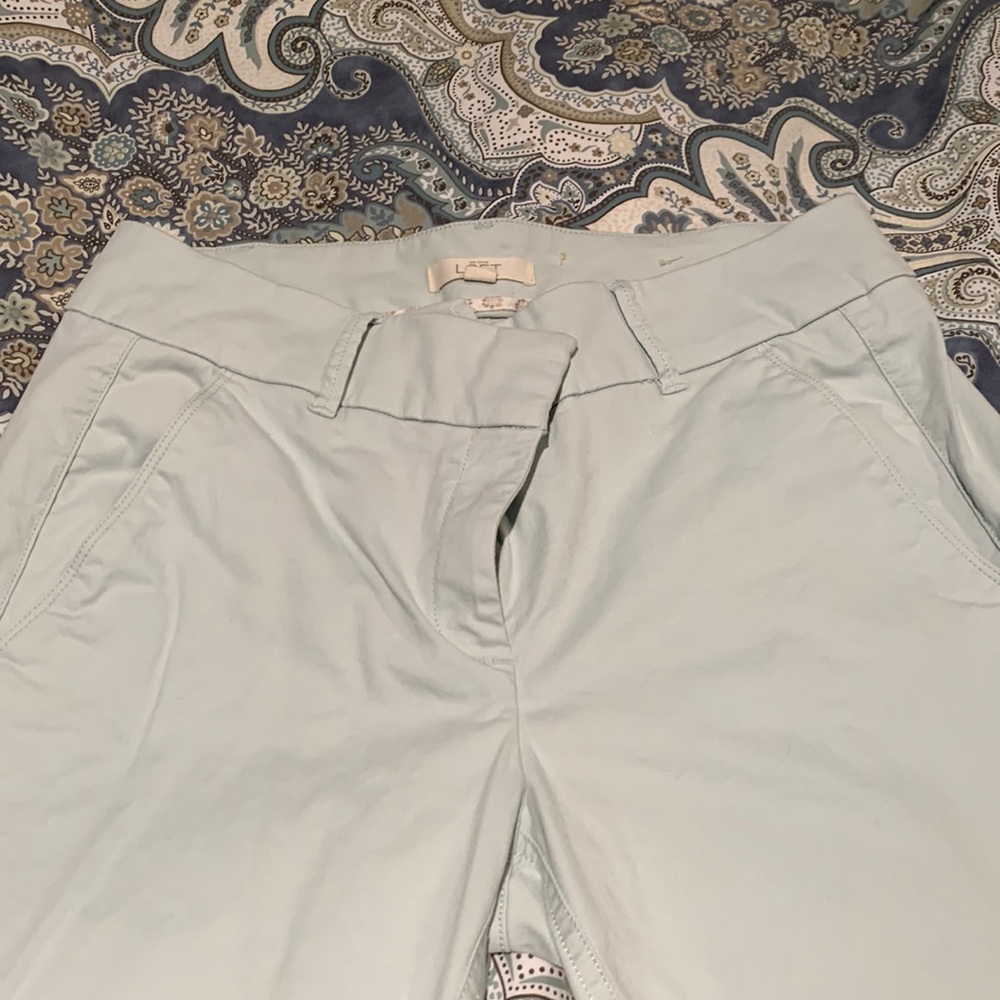 Loft light teal size 8 straight crops